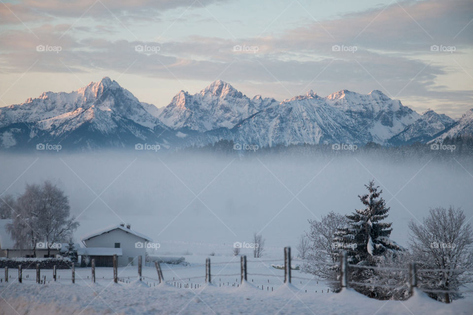 Scenic view of snowcapped mountain