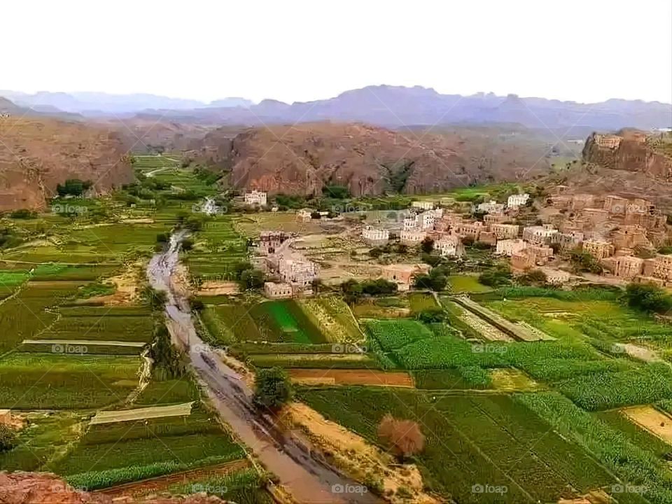 Glory be to God, the magnificent and picturesque view and the natural green trees are a view that is nothing more wonderful than it