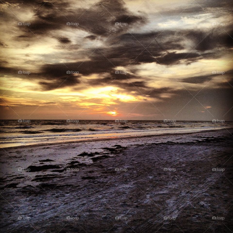 Sunset, Water, Beach, Sea, Dusk