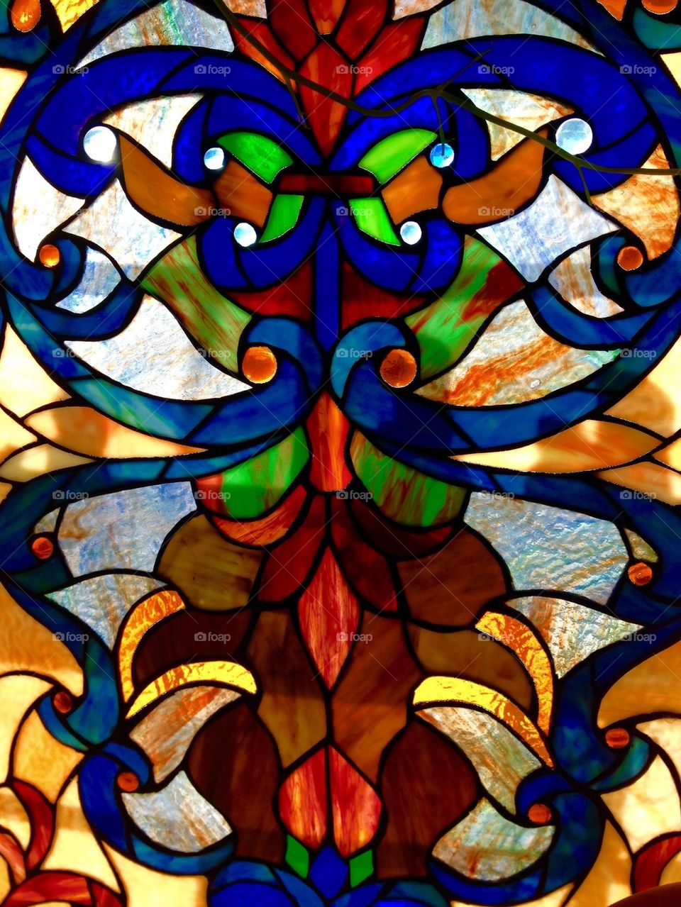 Stained Glass Panel, 2 ft x 4 ft in size! Heavy.