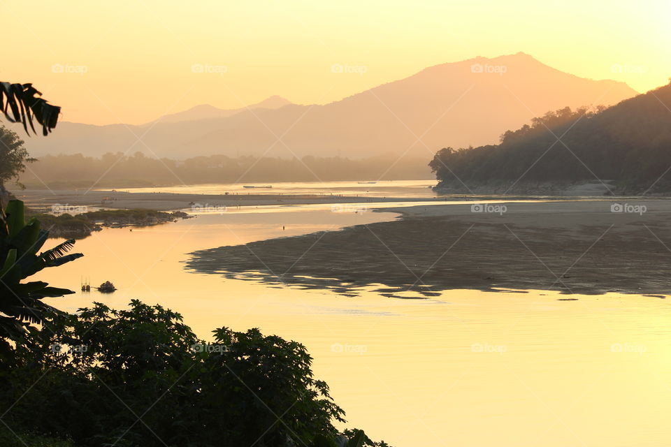 Sunset on the Mekong River (2.1) at Luang Prabang Laos