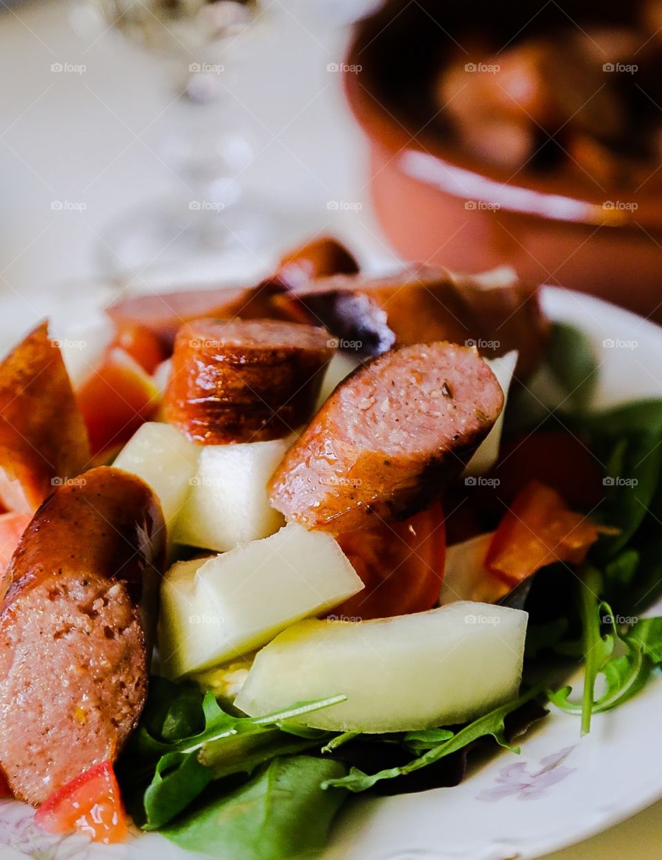 Sausage salad. Dinner
