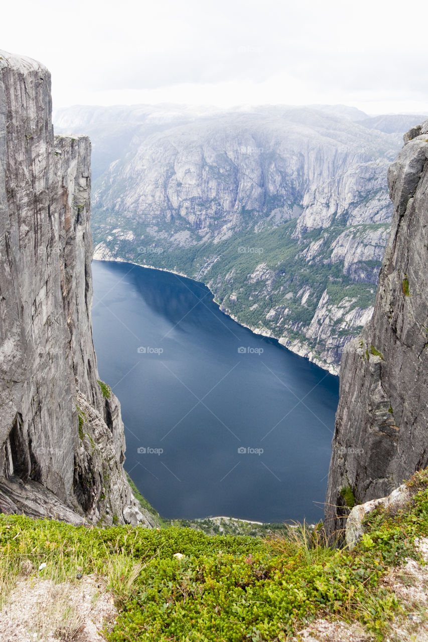 View of Lysefjord from mountain Kjerag