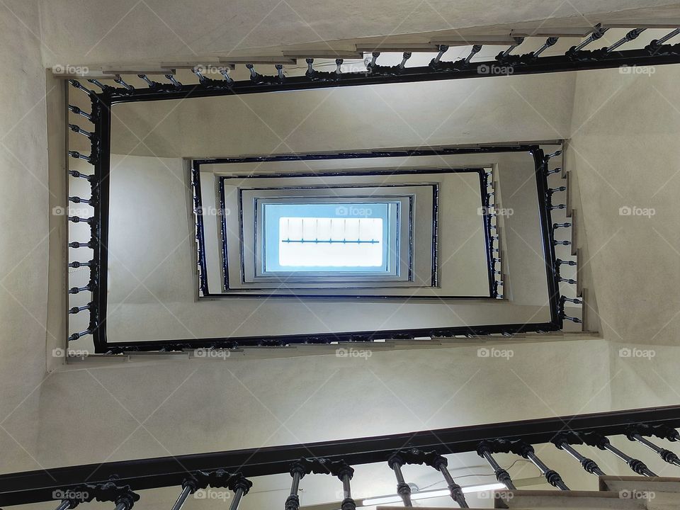 Symmetric stairs view from low