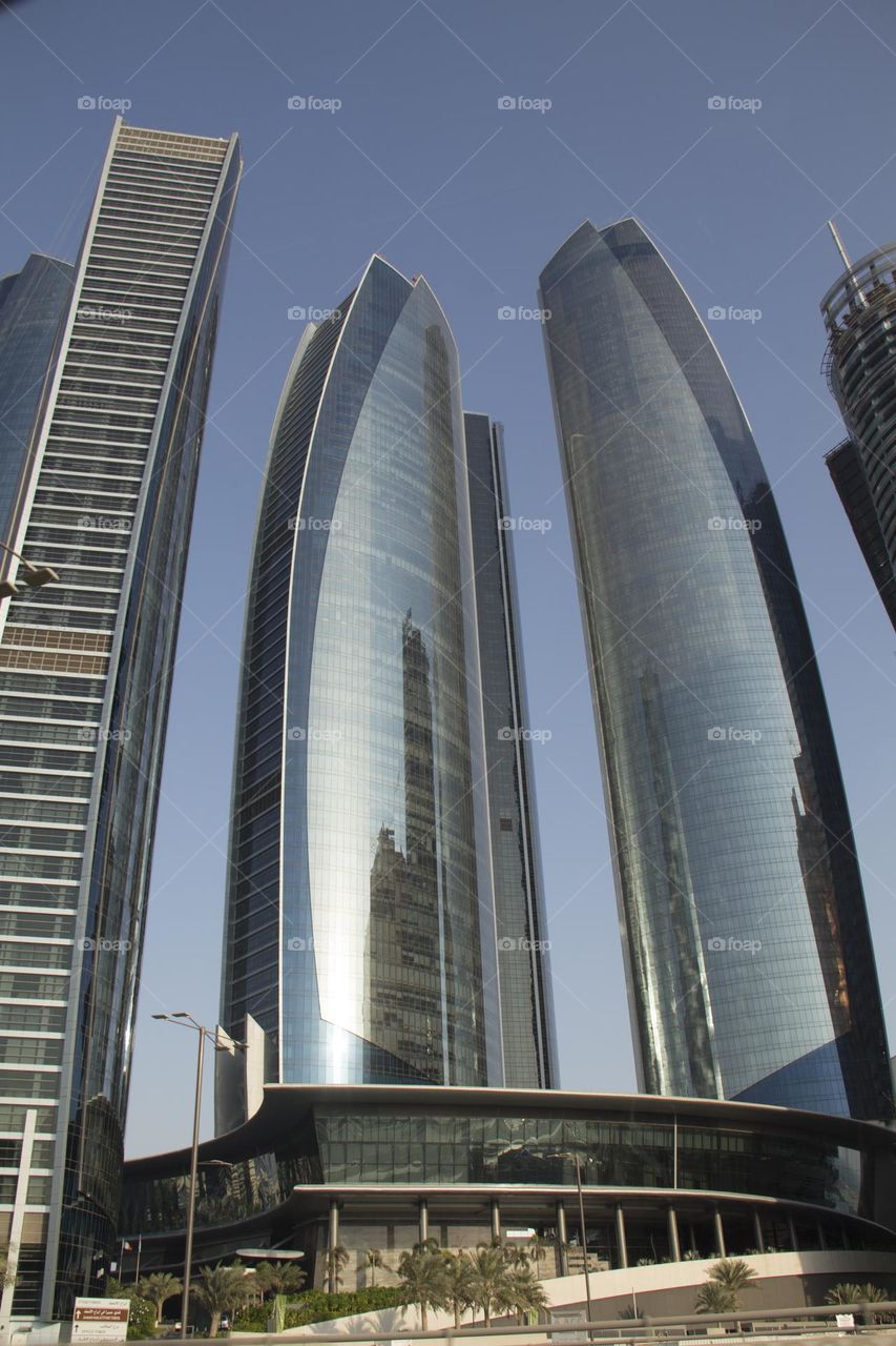 High-rise, modern buildings in the UAE.