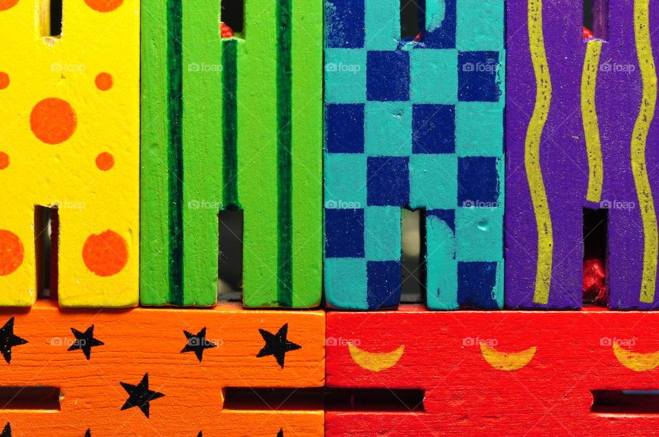 Colorful handmade wooden toy