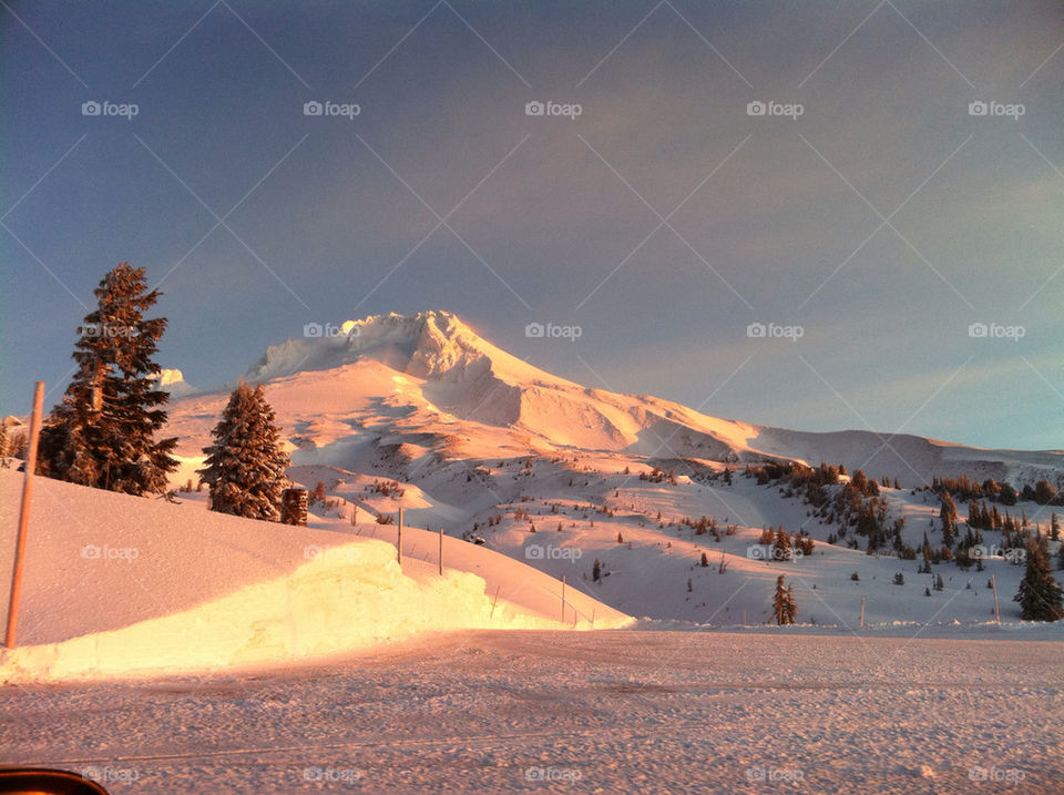 snow mountain morning sunrise by surjake1