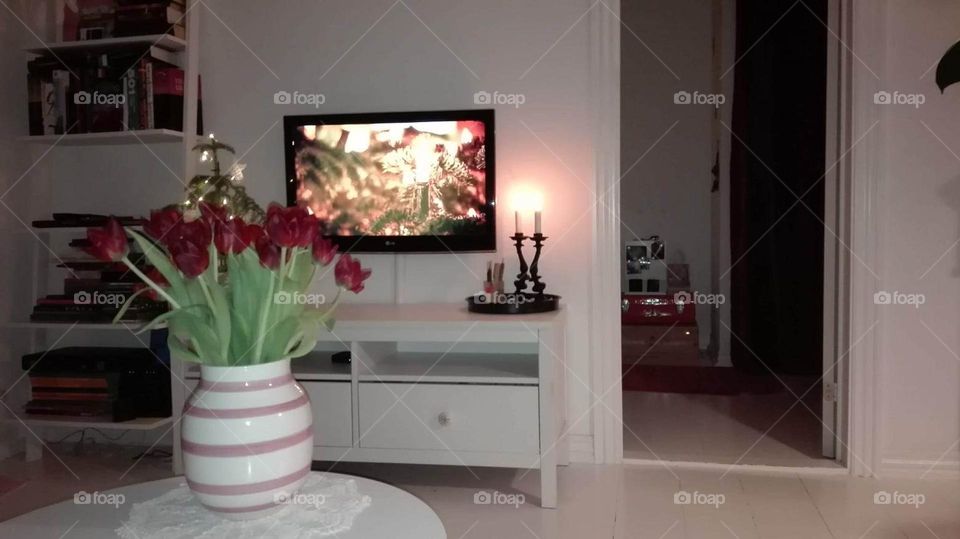 colors mixed - flowers in a vase