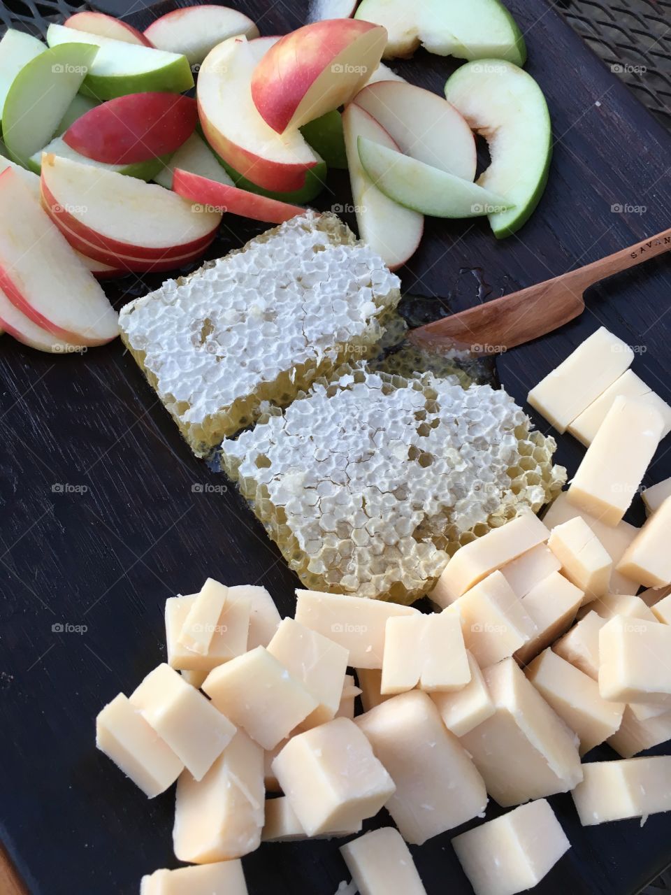 Honey, apples and cheese