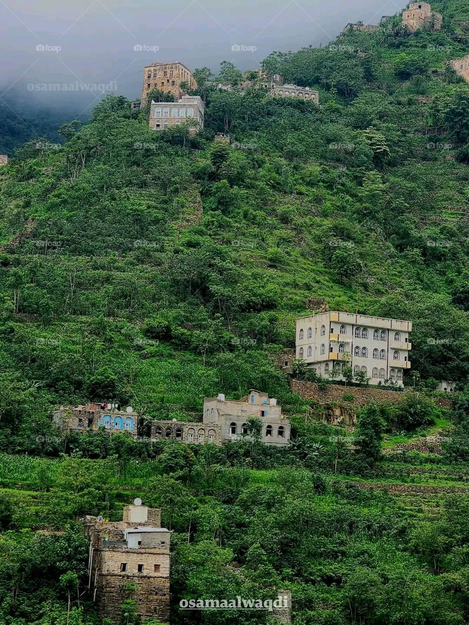 Glory be to God, the magnificent and picturesque view and the natural green trees are a view that is nothing more wonderful than it