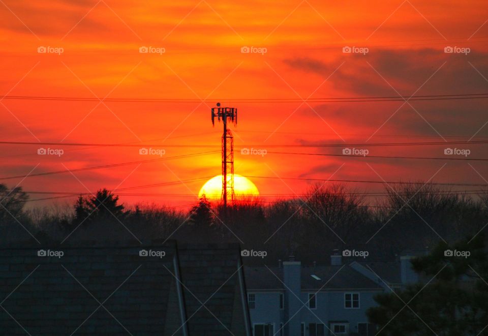 the view of sunset from our balcony