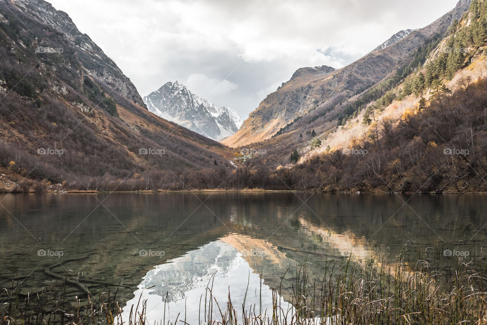 mountain lake in autumn