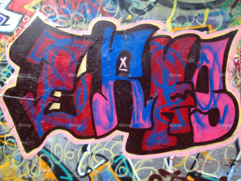 graffiti pink blue red by kshapley