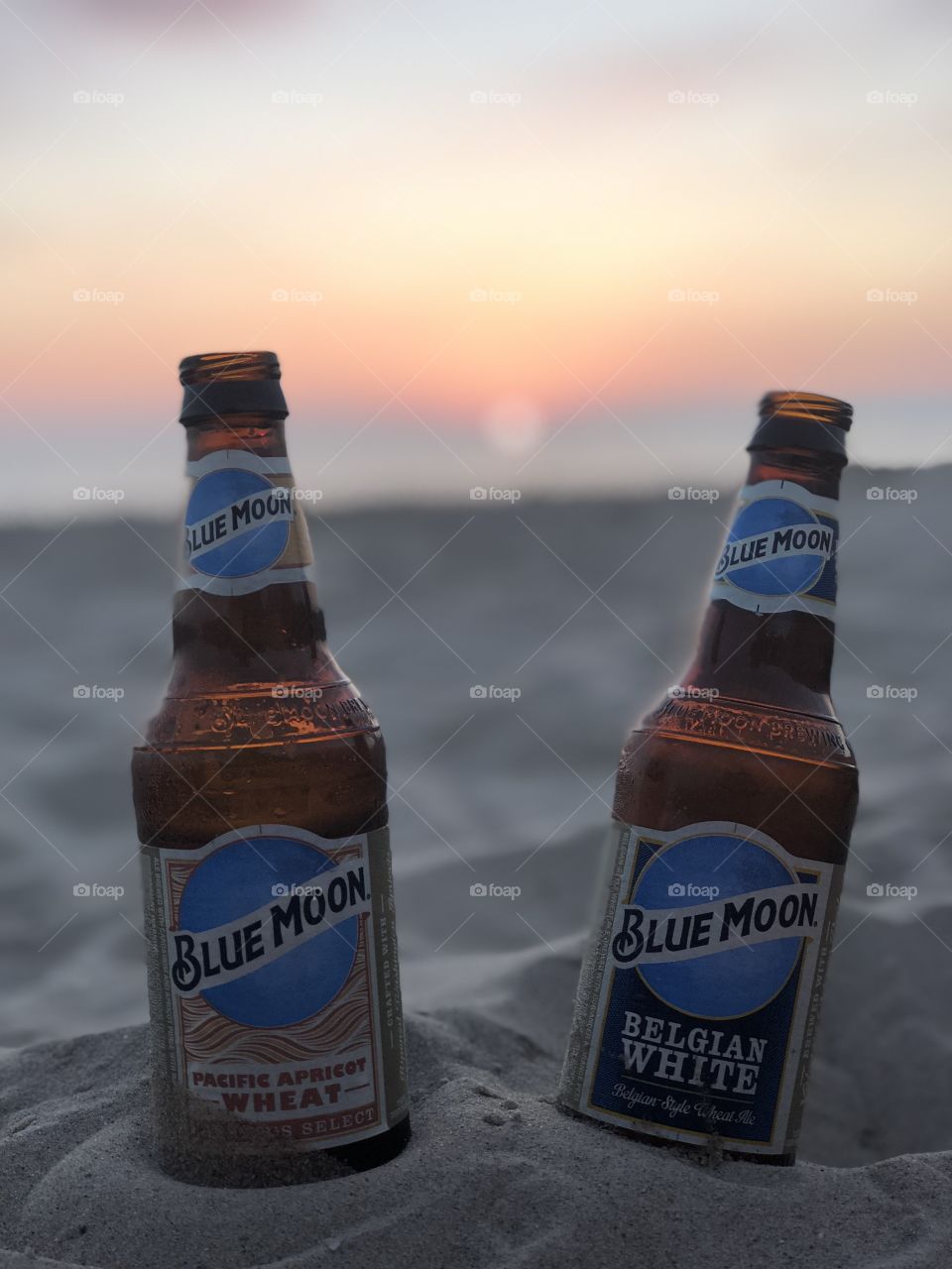 Blue moon at sunset 