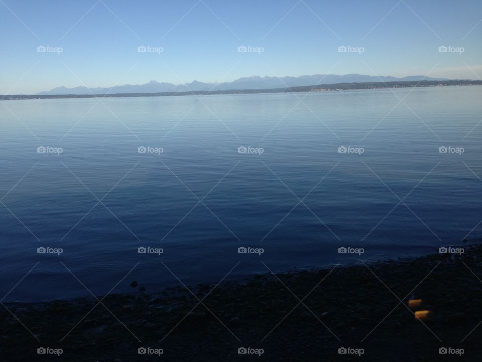 View from the train. Amtrak Cascades route from Seattle to Vancouver.