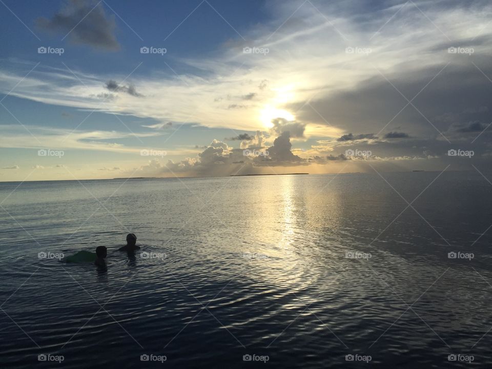 Sunset swimming 