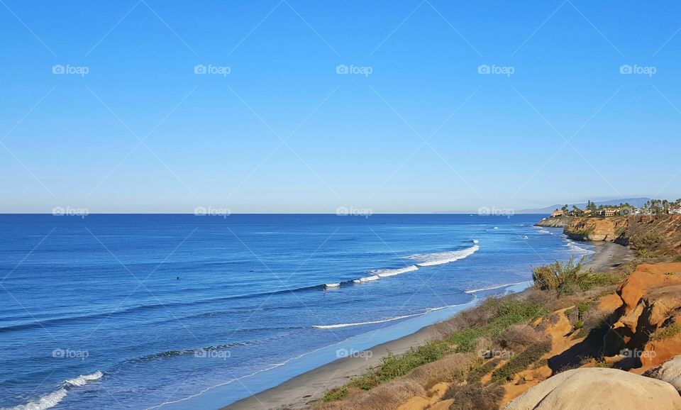 View of a sea against clear sky