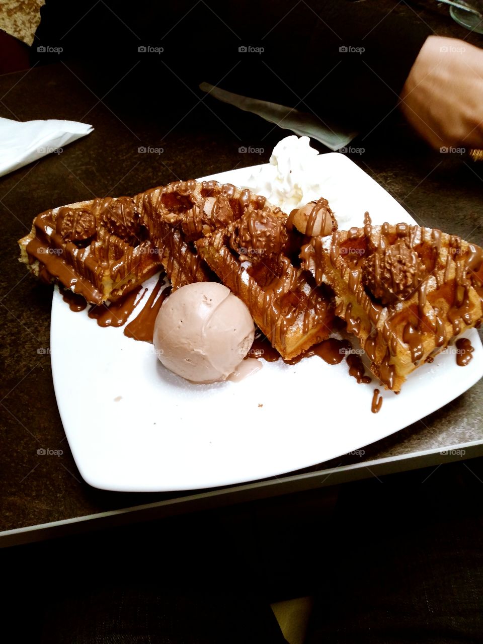 waffle and icecream