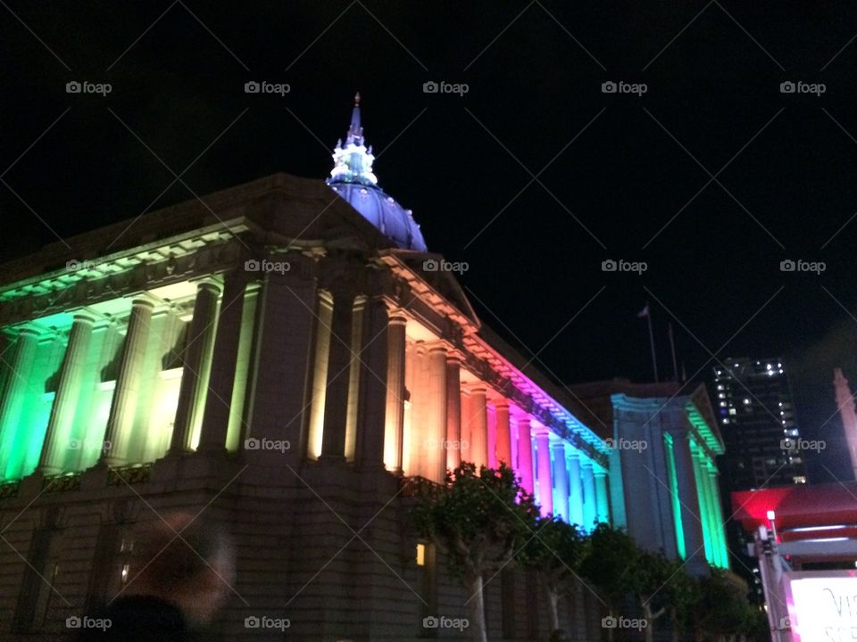 San Francisco city hall, gay pride 2015