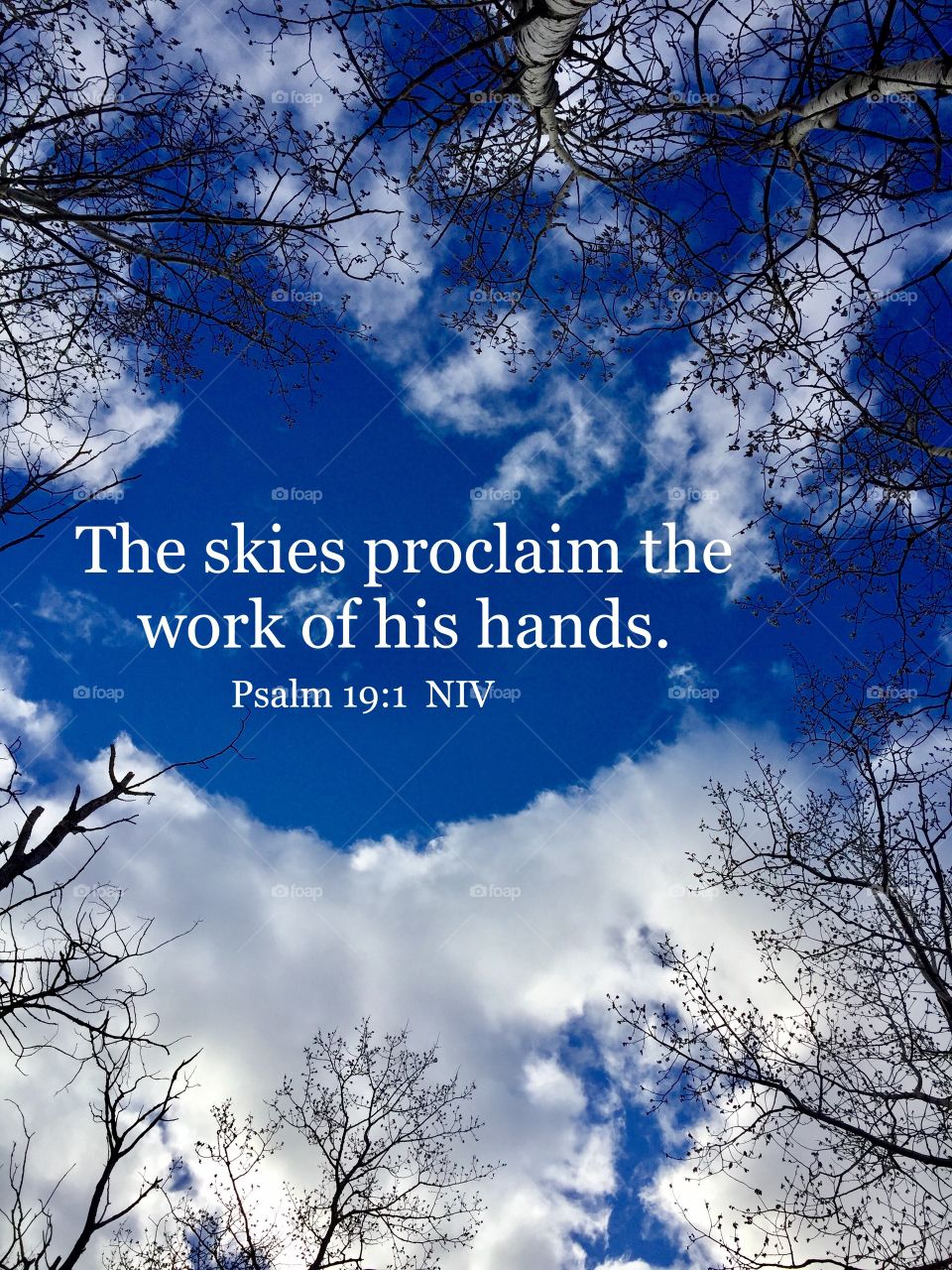 Psalm 19:1 NIV Beautiful dark blue sky 