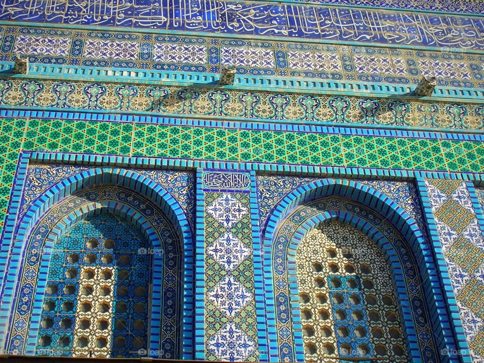 Facade of building on Temple Mount in Jerusalem, Israel