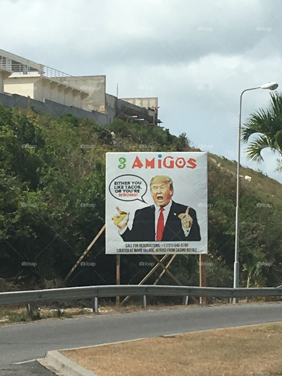 Trump road sign in Saint Martin 