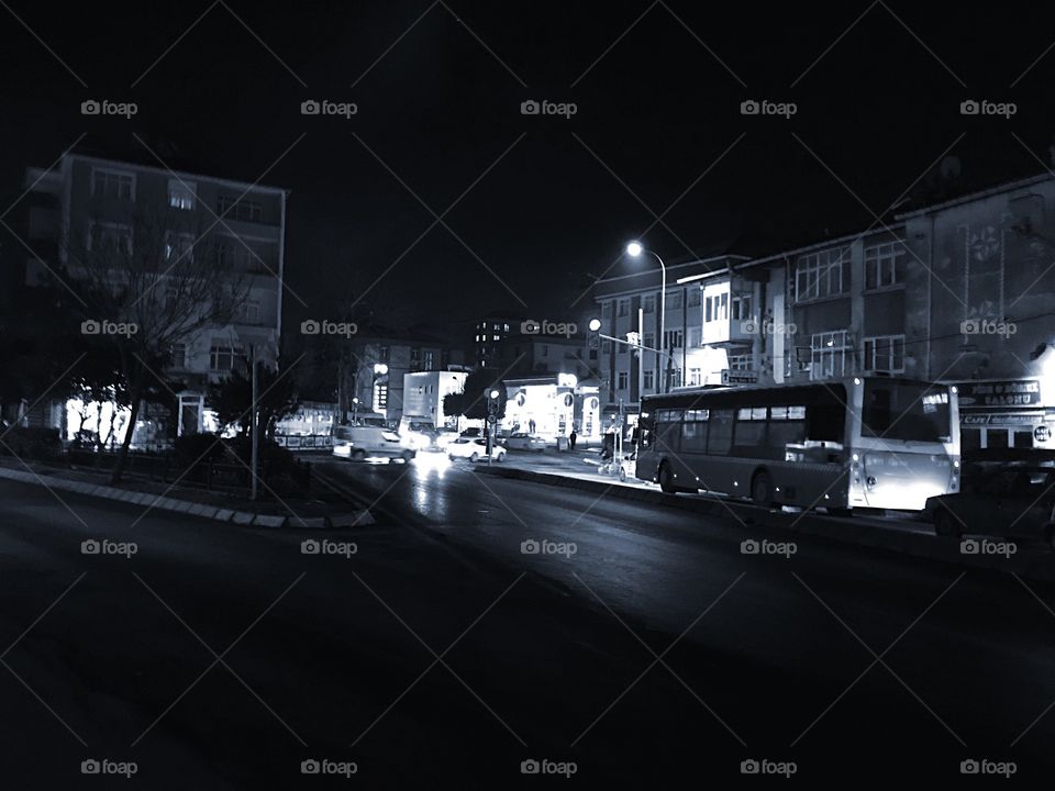 Street, City, Road, Light, Monochrome