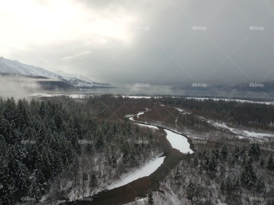 Storm in Alaska wilderness 