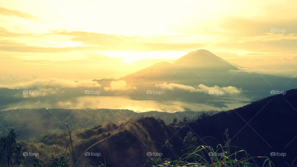 Mount Batur at sunrise, Bali, Indonesia