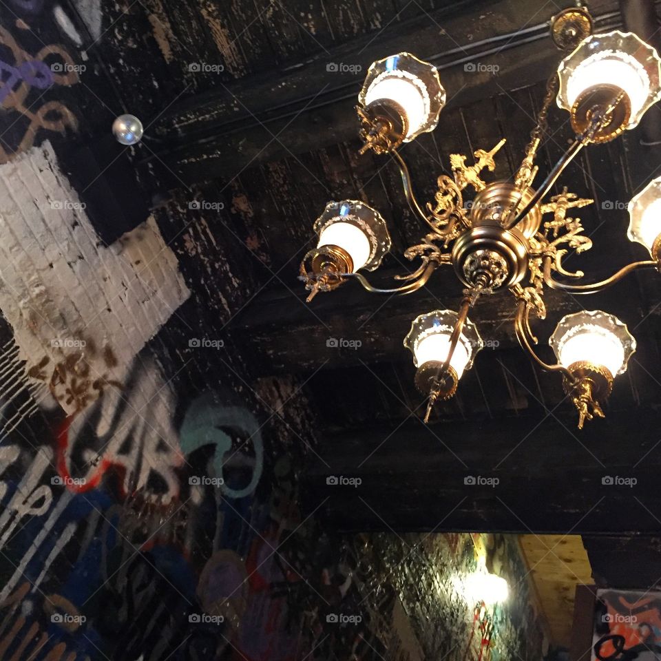 Chandelier and Graffiti 
