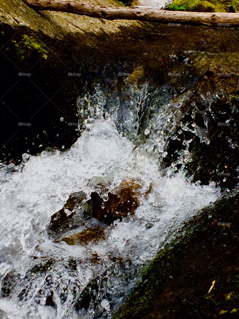 Splash at bottom of waterfall 