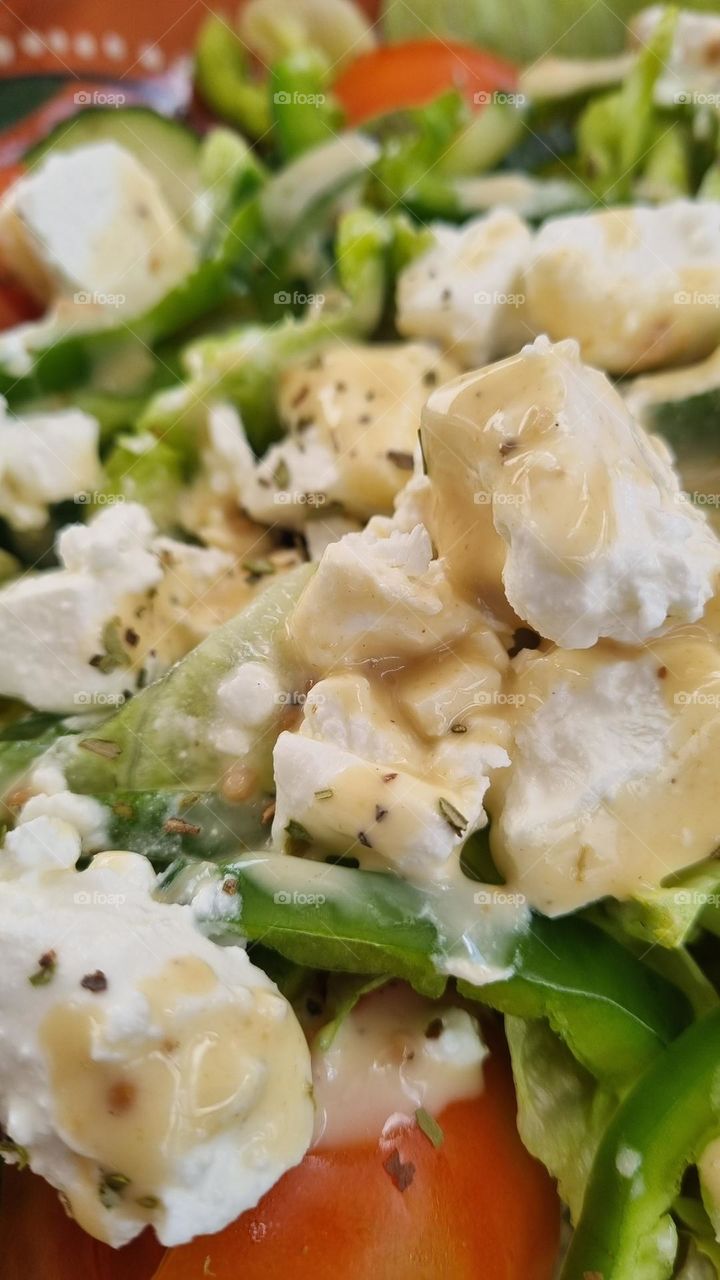 delicious Cesar salad with honey mustered dressing.