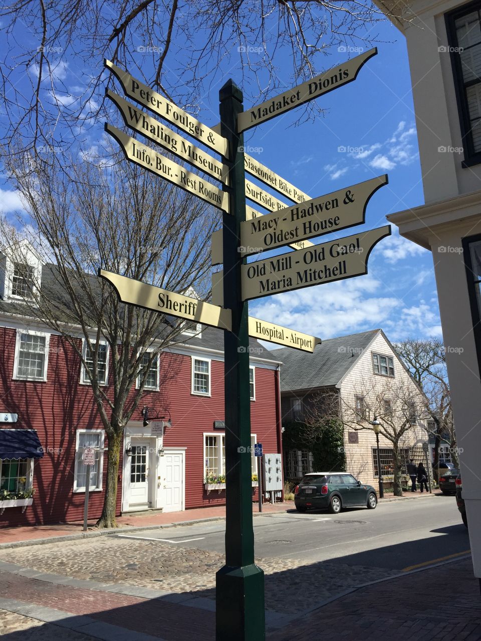 Old street sign in Nantucket