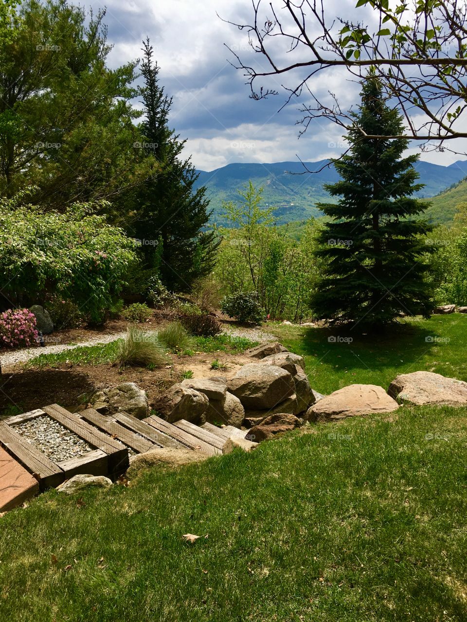 Spring landscaping, Glen New Hampshire 