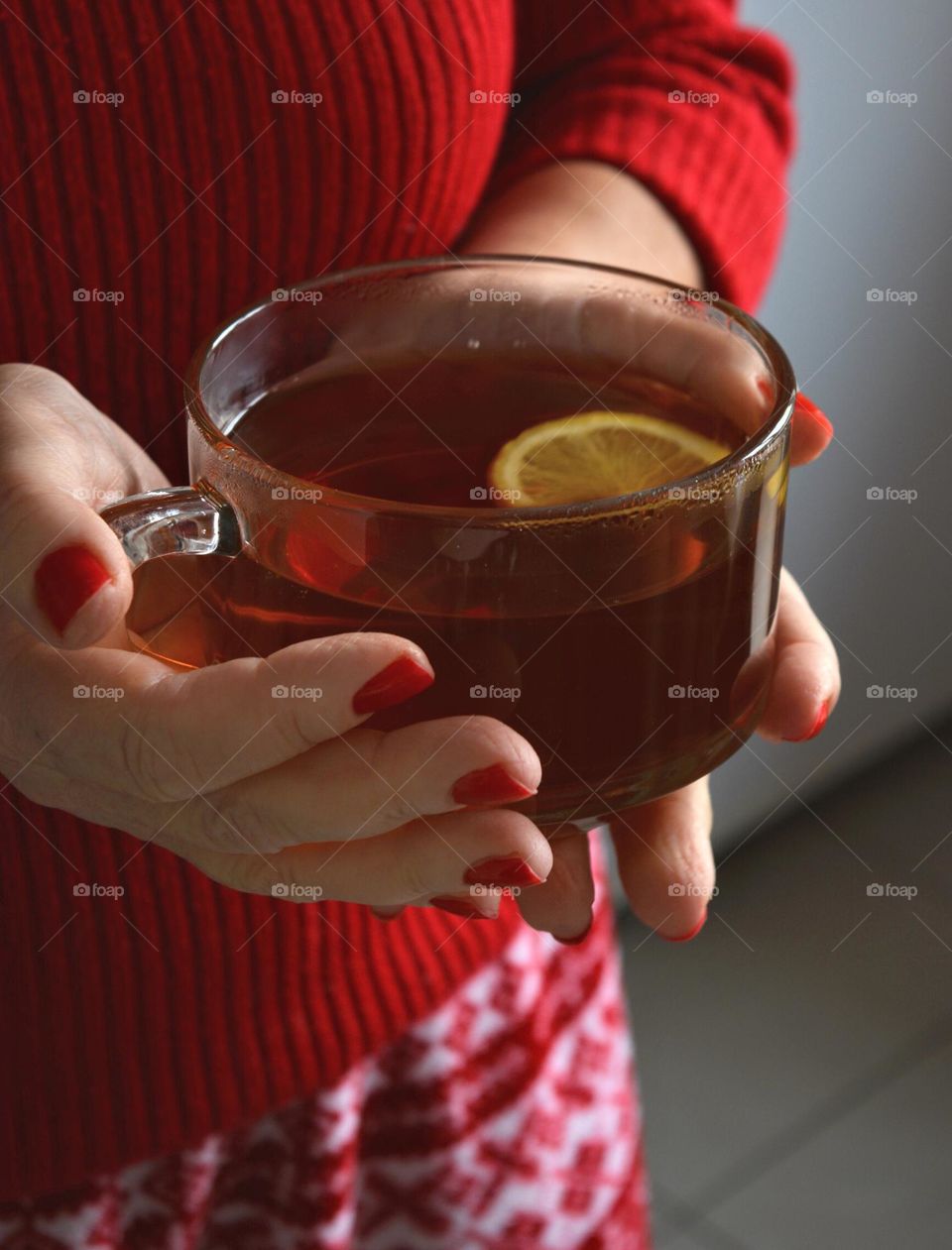 drinking tea cozy winter