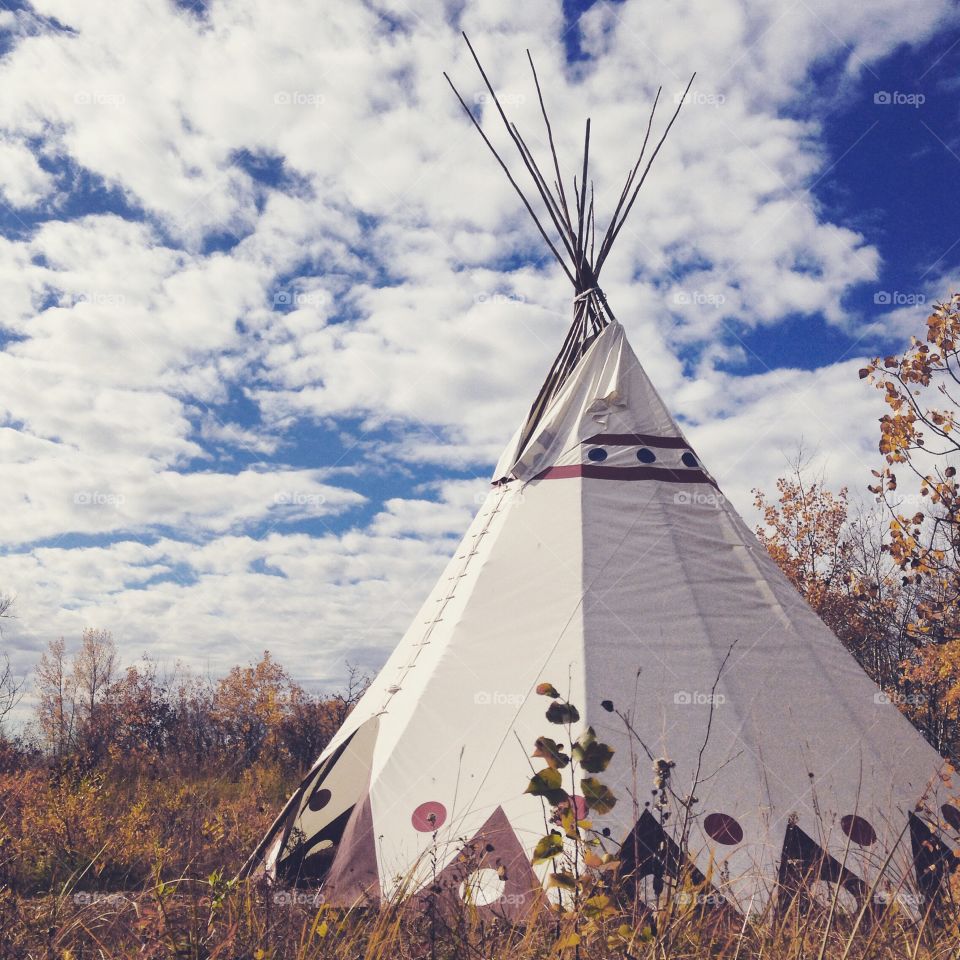 Teepee in the prairies