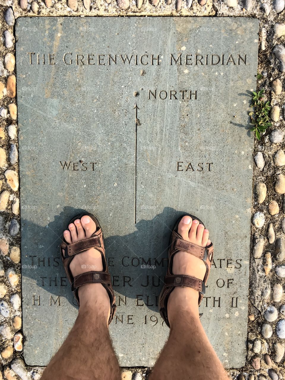 Time travel straddling the meridian 