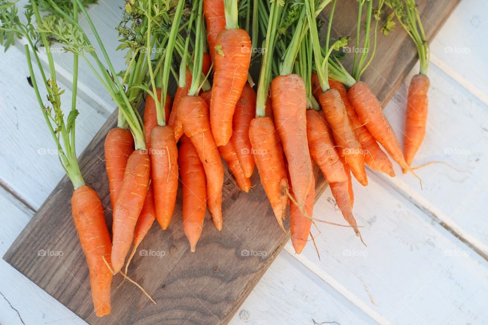 Carrots on cutting board