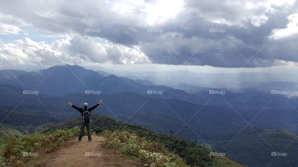 Victorious Man on the mountain