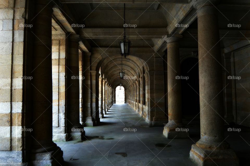 Arcade at Pazo de Raxoi, Santiago de Compostela.