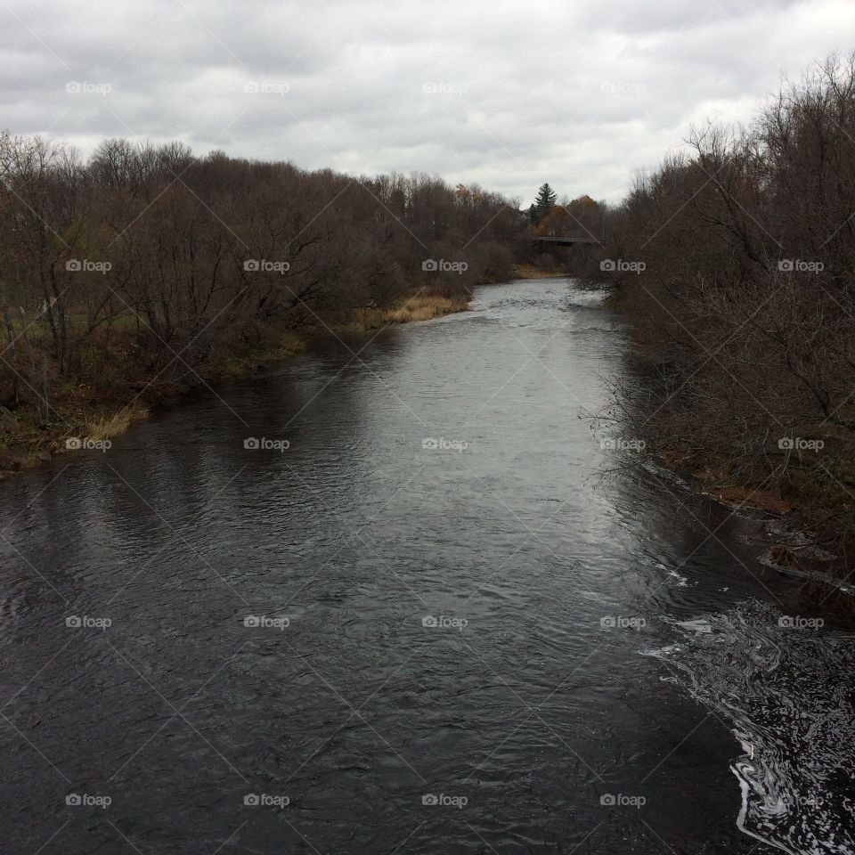 River running through the town of Houlton Maine