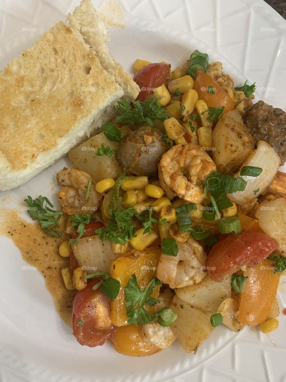 Sausage and shrimp bake 