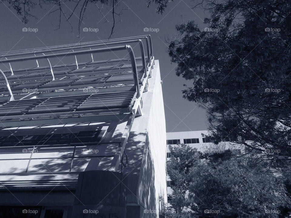 black and white architecture. in downtown Sacramento