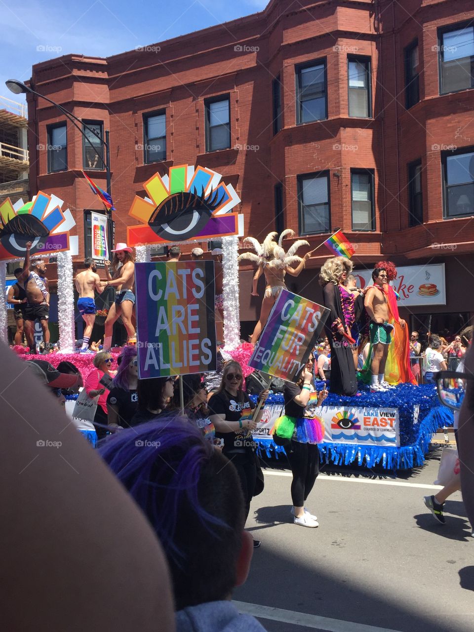 Pride parade 2018; all rainbows and cats and no shame. 