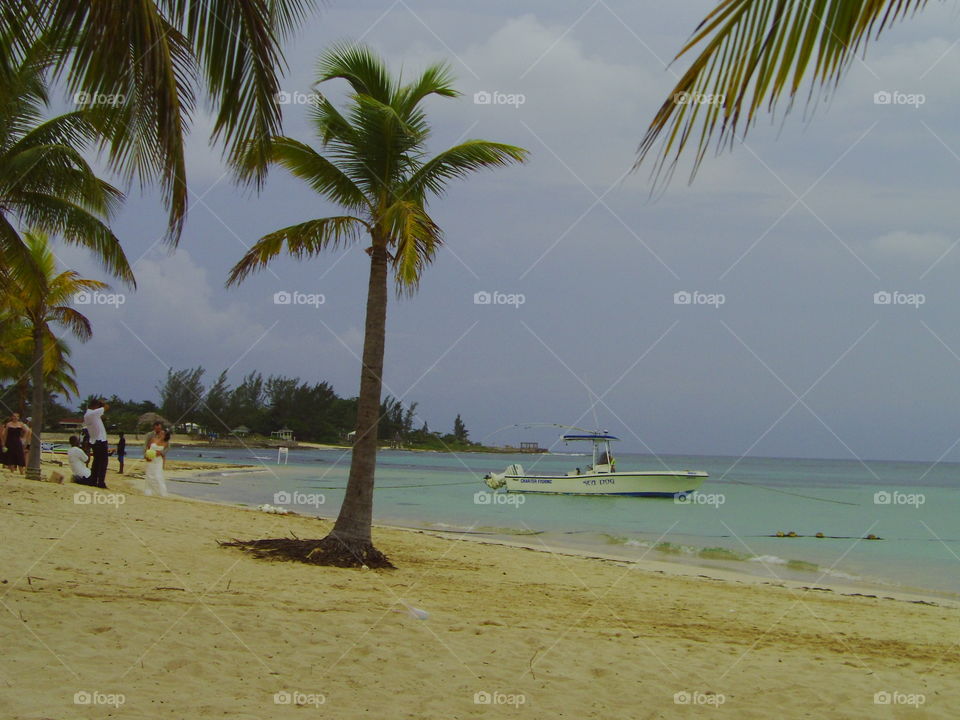 Jamaican beach. Jamaican Beach with boat