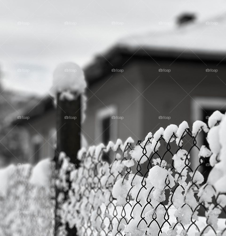 Old house in snow