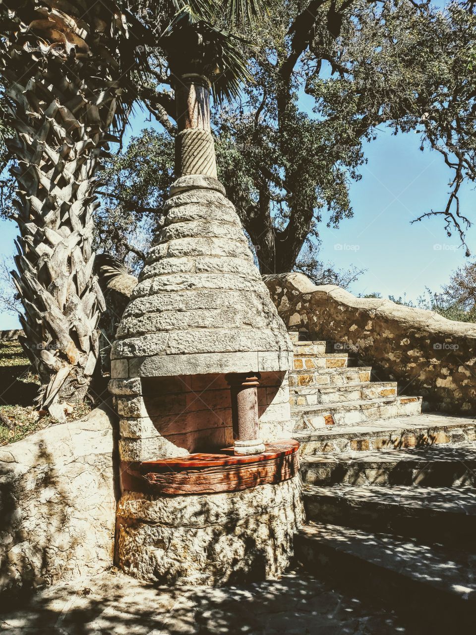 Handmade historic structure at the second oldest city park in the USA