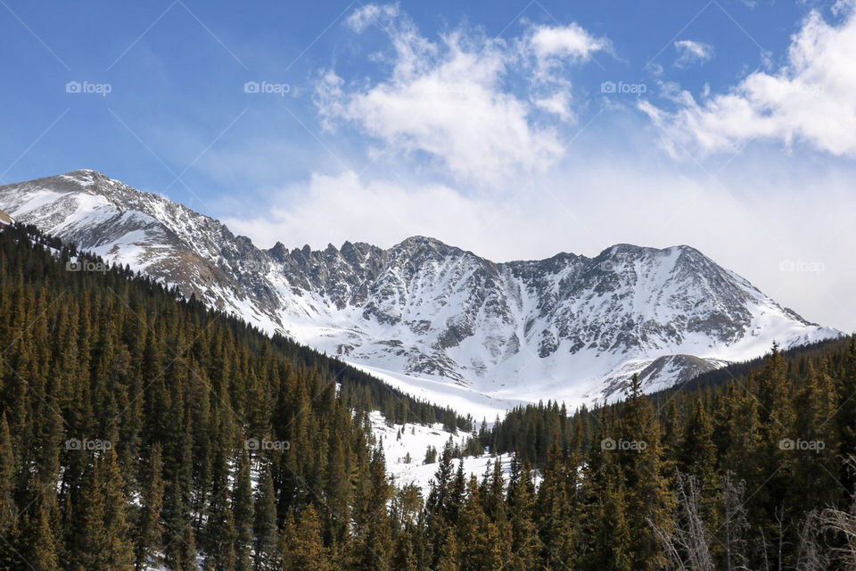 Snow covered mountains outside of Breckenridge, Colorado. 