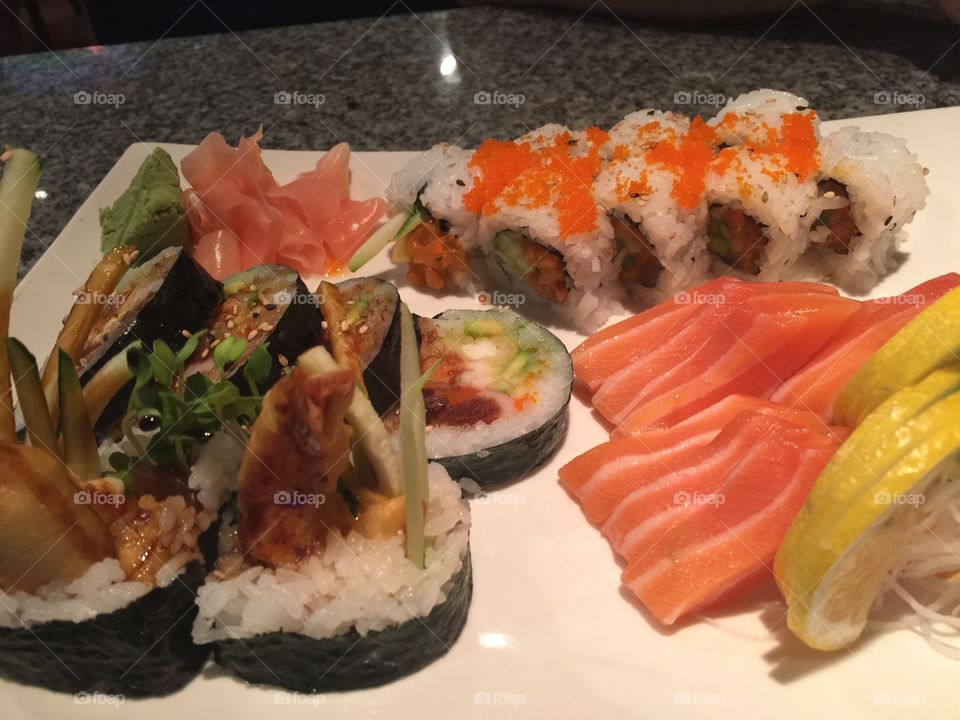 Fish, Sushi, Rice, Salmon, Seafood