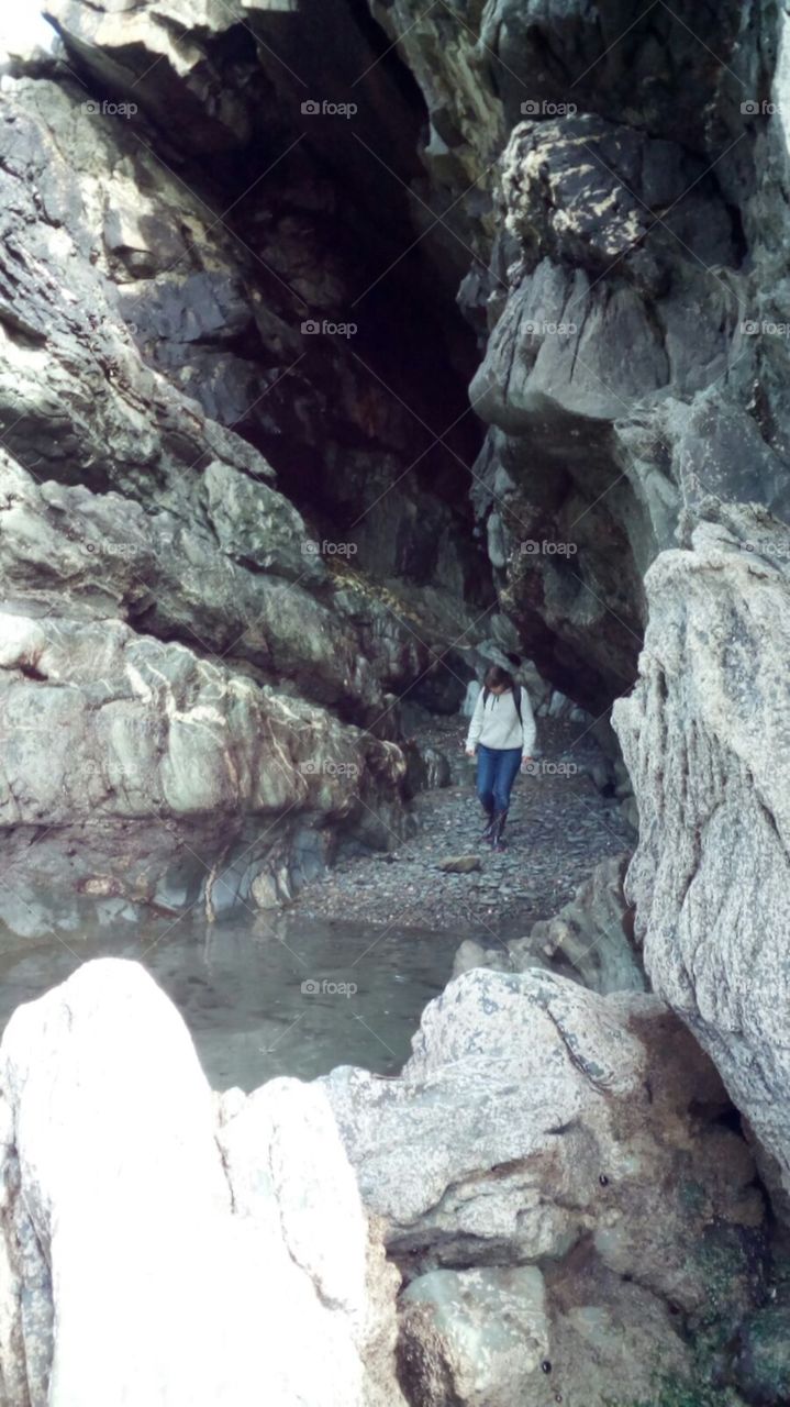 Cave exploration in wales